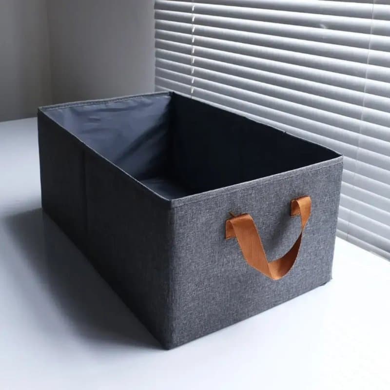 Foldable Fabric Storage Basket – Dark Gray